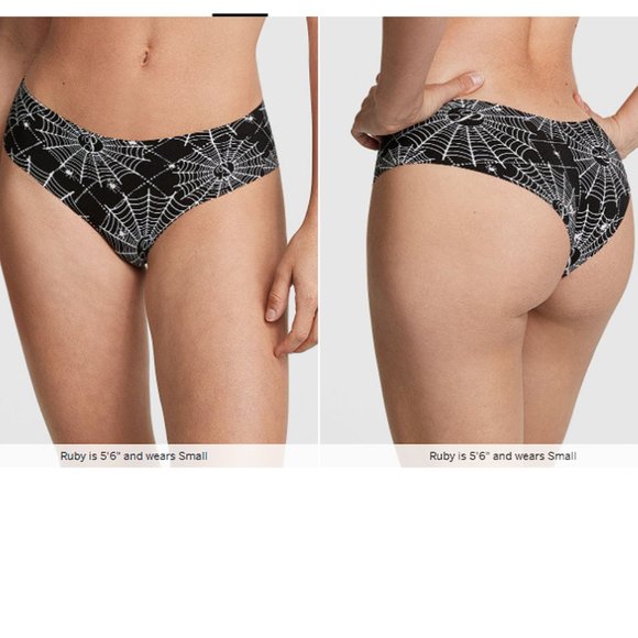 HALLOWEEN VS PINK No-Show Cheekster Panty Spider Webs Awesome Cool NWT - Picture 10 of 12